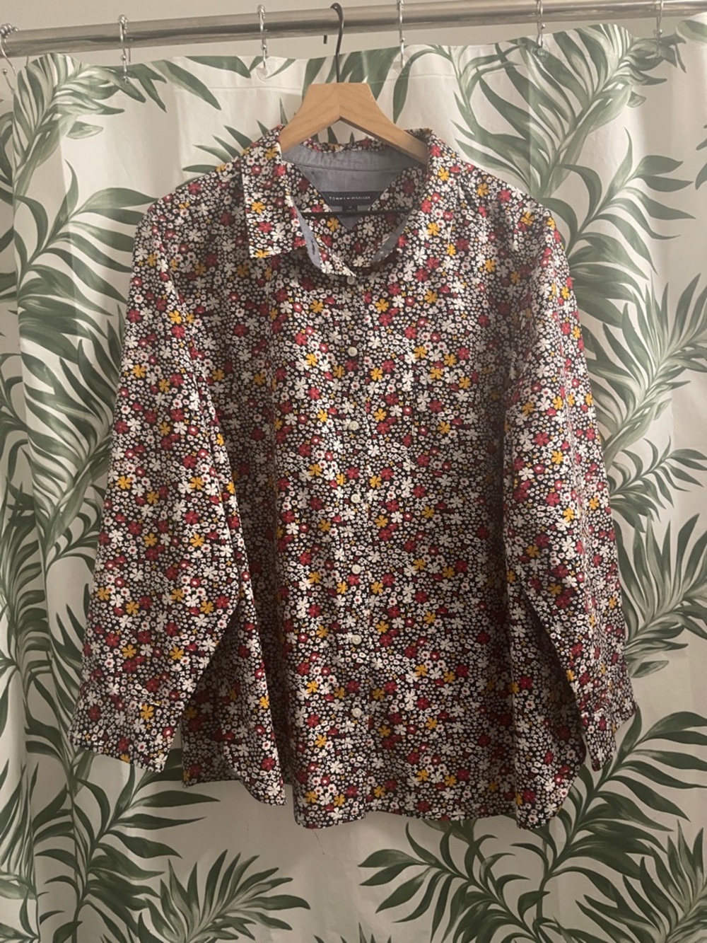 Tommy Hilfiger Floral Button-Down Shirt in Red, White, Yellow